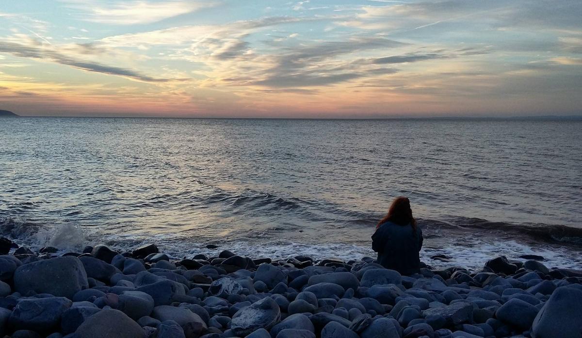TIME TO REFLECT: At Kilve Beach. PICTURE: Rebekah Maddison. PUBLISHED: April 6, 2017