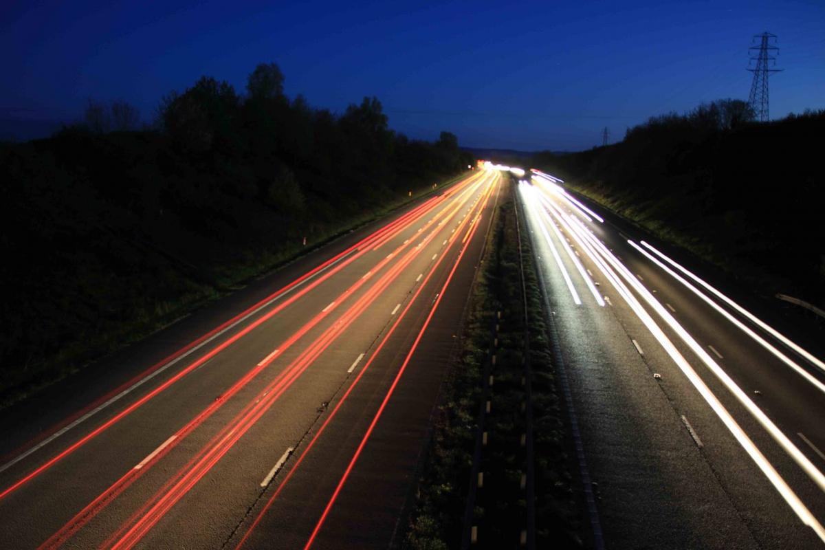 JOURNEY: A busy M5 during the night over the Easter weekend. PICTURE: Les Pickersgill. PUBLISHED: April 20, 2017
