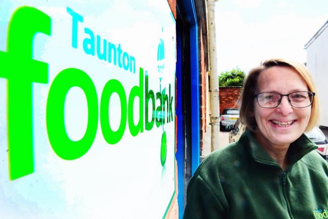 FOODBANK: Taunton residents donated 9 tons of food. Pictured is manager Sue Weightman