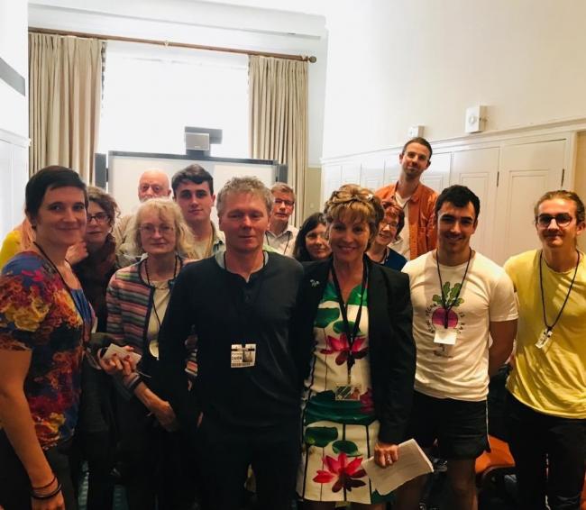 MEETING: Rebecca Pow with representatives of the Extinction Rebellion protest group. PICTURE: Twitter